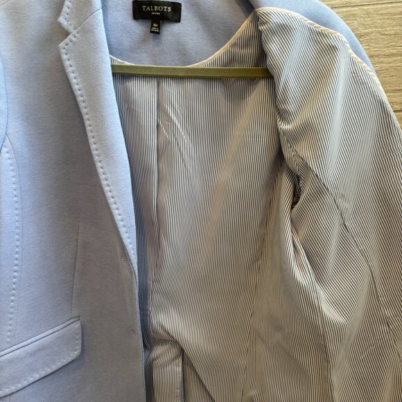 🩵 Talbots Periwinkle Classic Blazer Jacket Size 16P - Picture 4 of 8